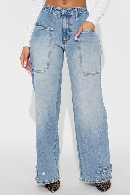 Williamsburg Wide Leg Denim Jeans - Light Blue Wash