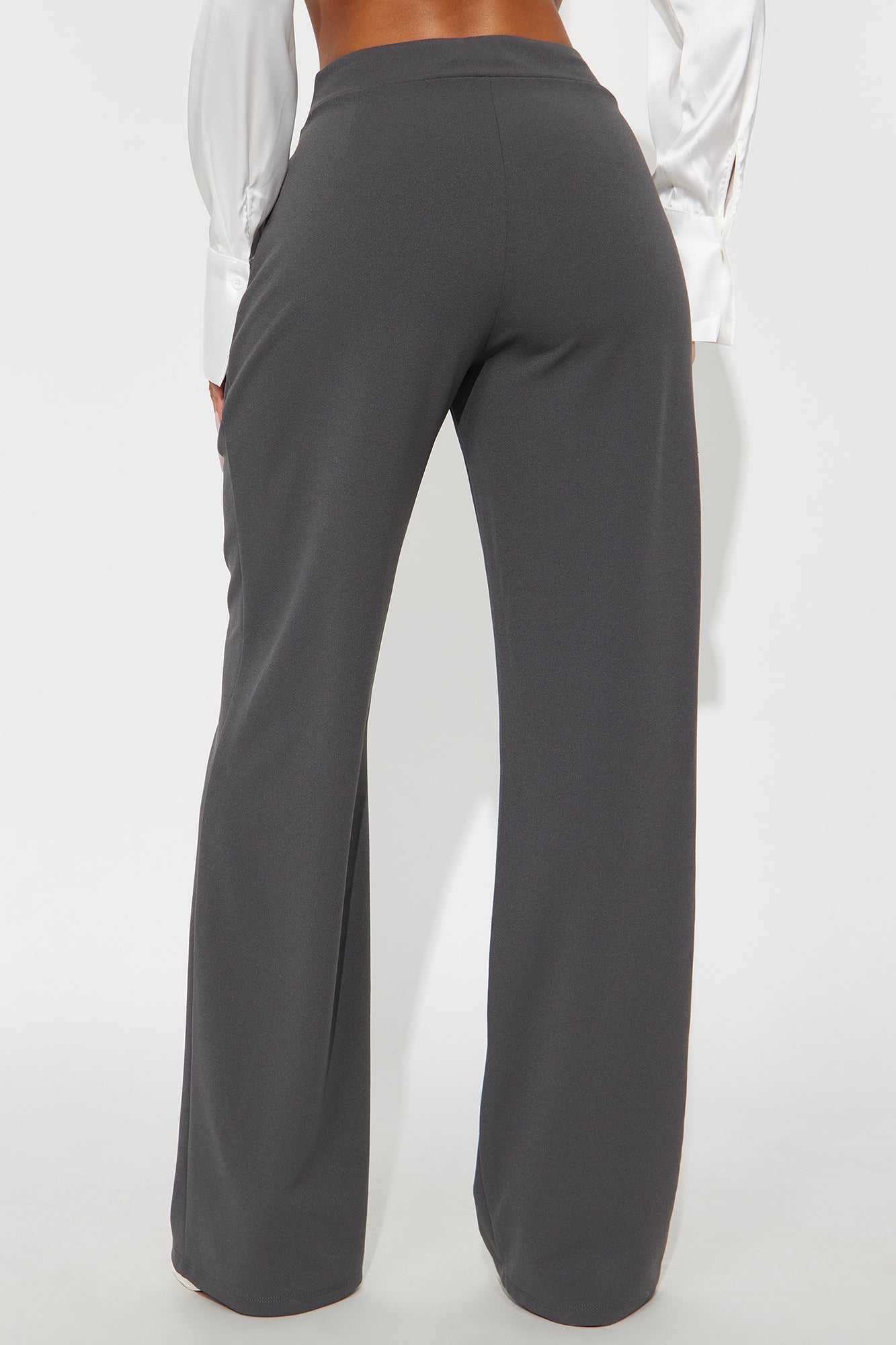 Office Tea Straight Leg Trouser Pant - Charcoal