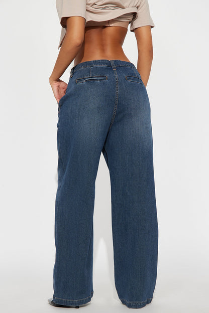 Everly Trouser Straight Leg Jeans - Dark Wash
