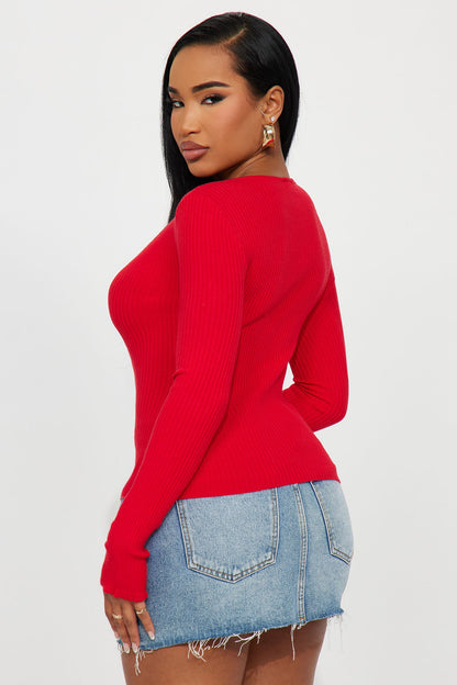Karena Cardigan Sweater - Red