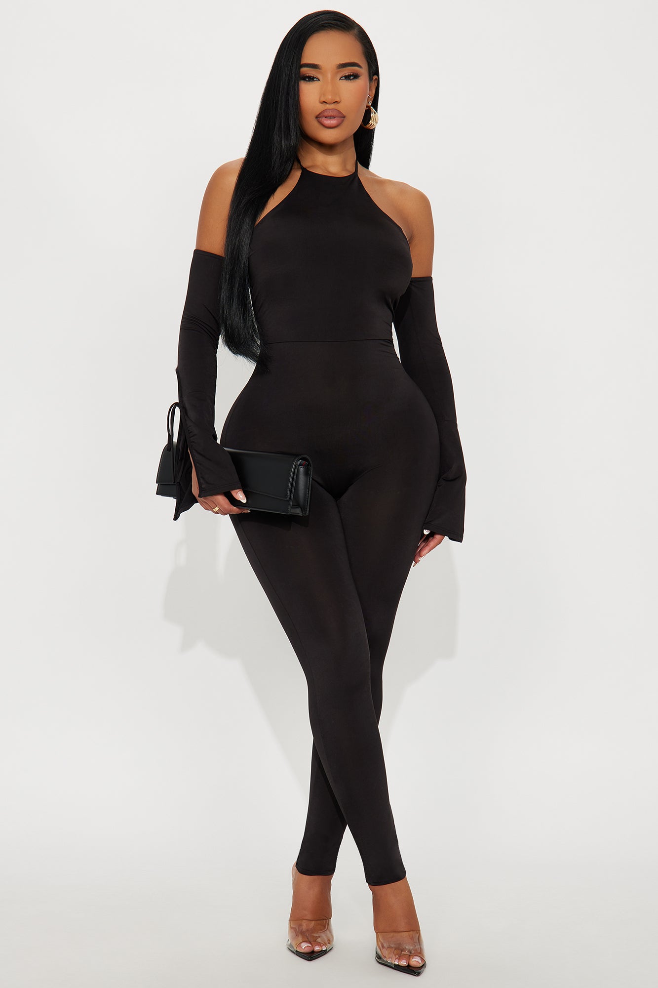 Carla Skinny Leg Jumpsuit - Black