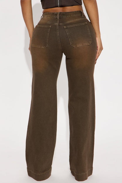 National Treasure Tinted Trouser Jeans - Brown