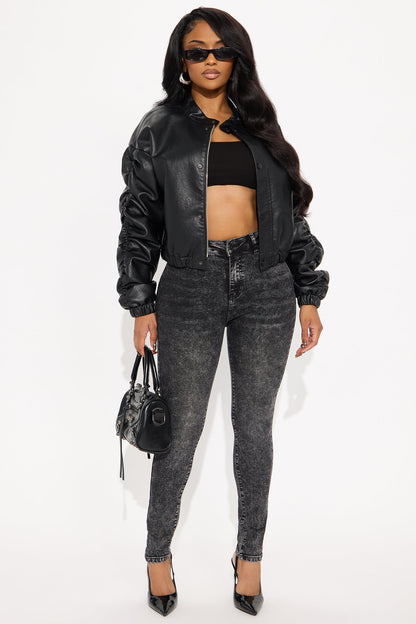 In The Black Skinny Jeans - Acid Wash Black
