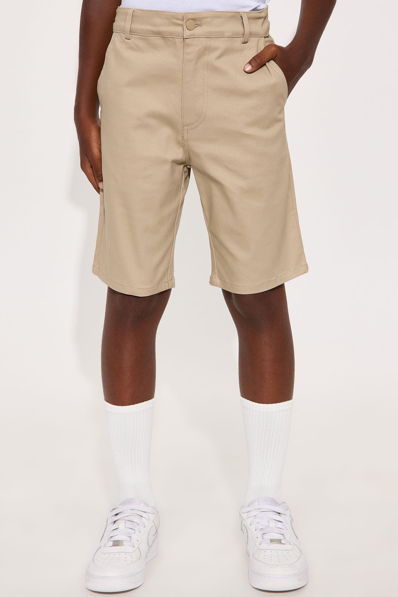 Mini Uniform Twill Shorts - Khaki
