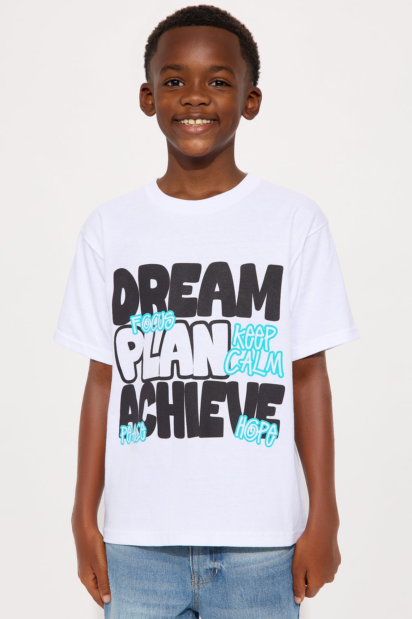 Mini Dream And Achieve Short Sleeve Tee - White/combo