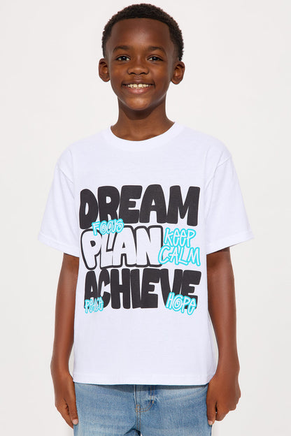 Mini Dream And Achieve Short Sleeve Tee - White/combo