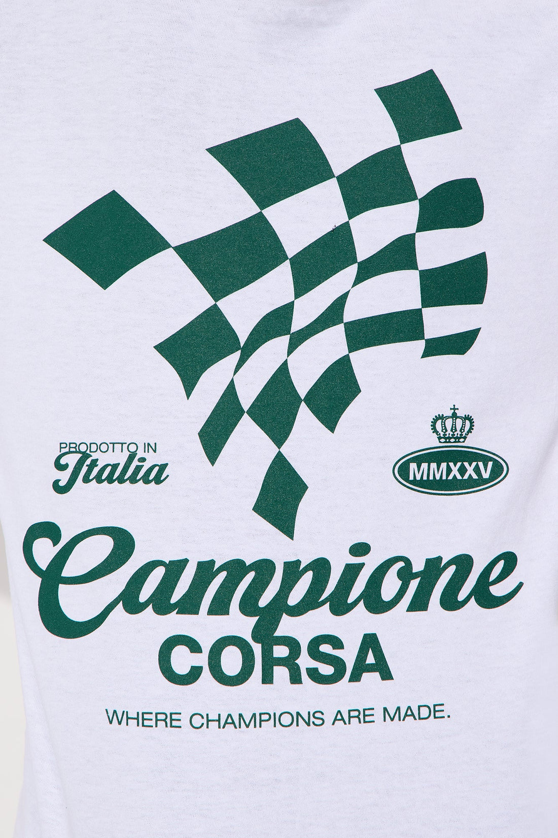 Mini Campione Corsa Short Sleeve Front/Back Tee - White