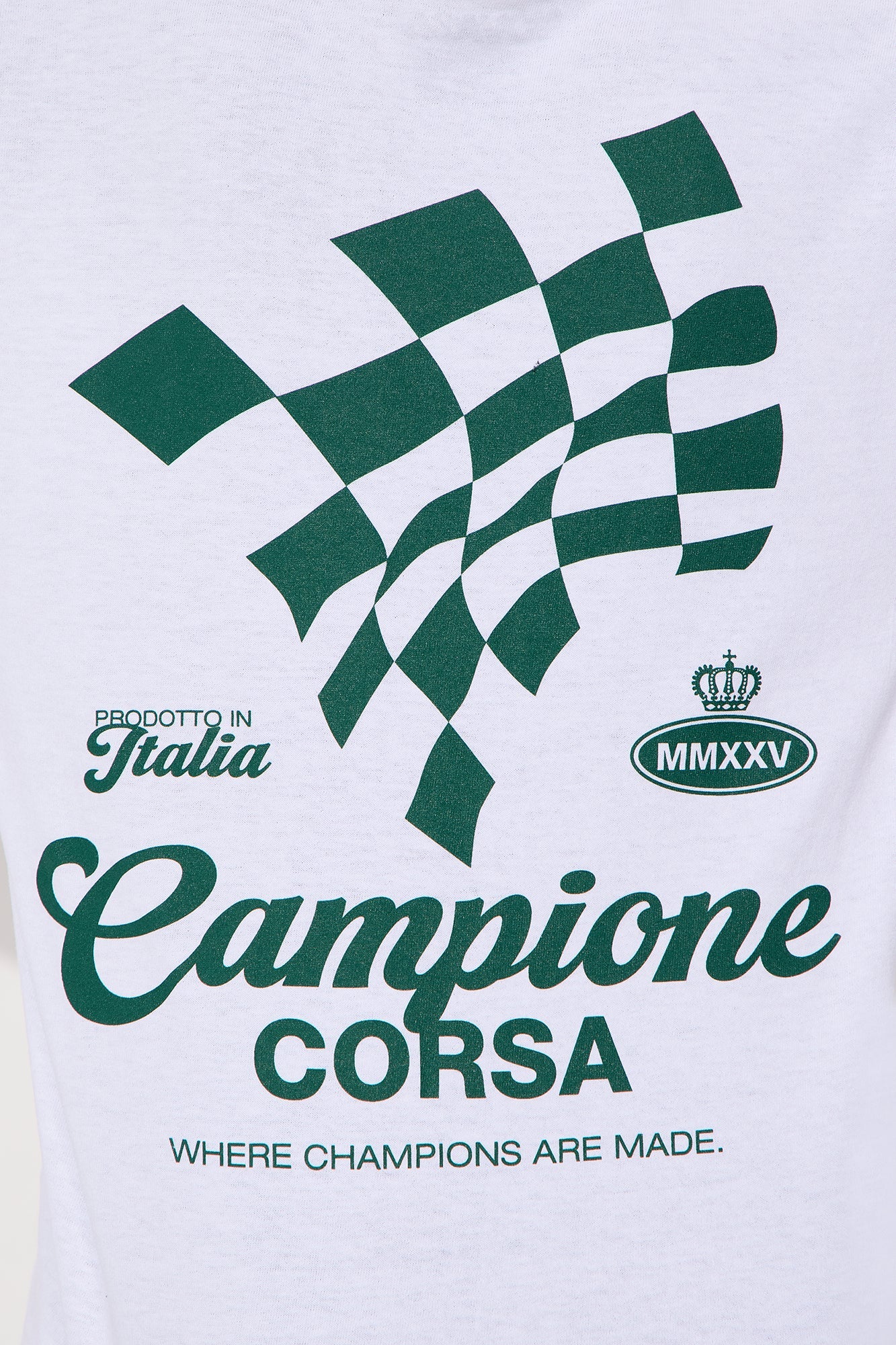 Mini Campione Corsa Short Sleeve Front/Back Tee - White