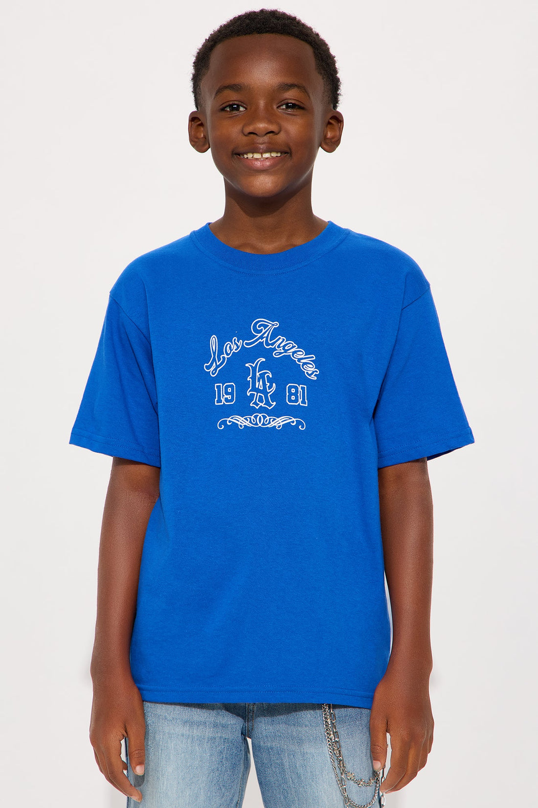 Mini Los Angeles 1981 Short Sleeve Front/Back Tee - Blue