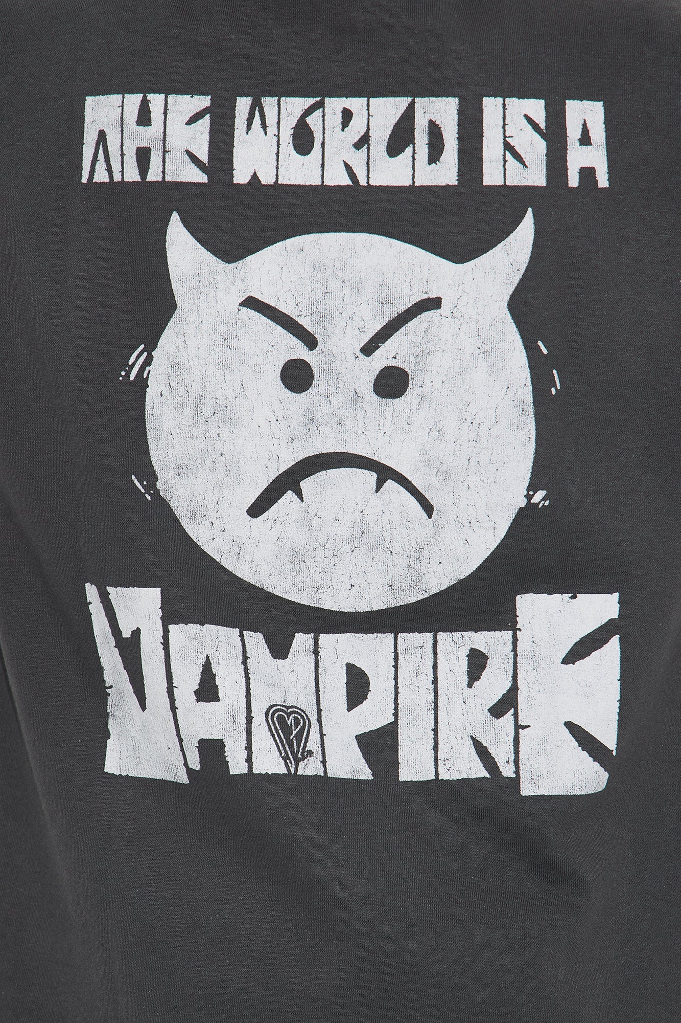 Mini Smashing Pumpkins The World Is A Vampire Short Sleeve Front/Back Tee - Charcoal