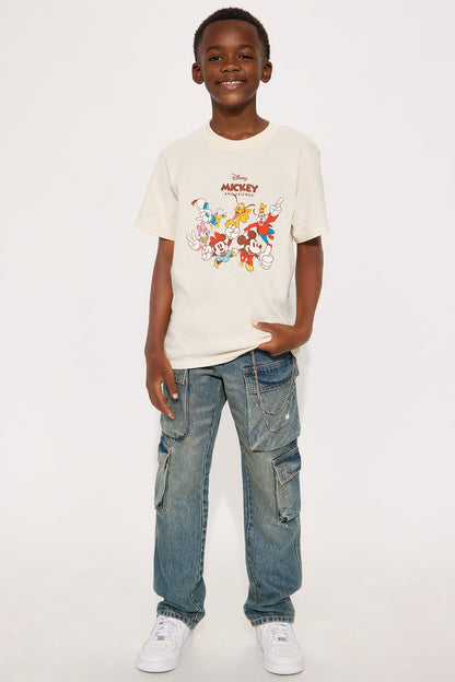 Mini Disney Mickey And Friends Short Sleeve Front/Back Tee - Natural