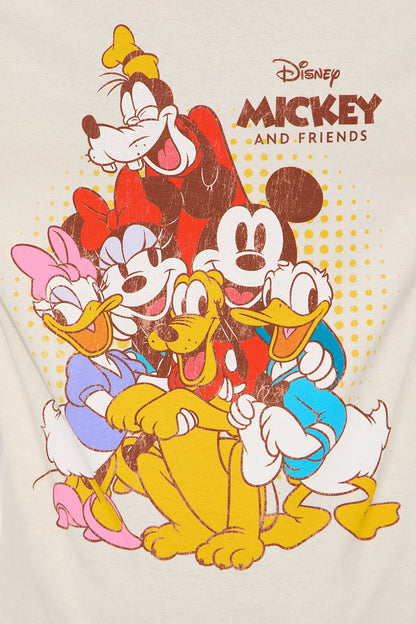 Mini Disney Mickey And Friends Short Sleeve Front/Back Tee - Natural