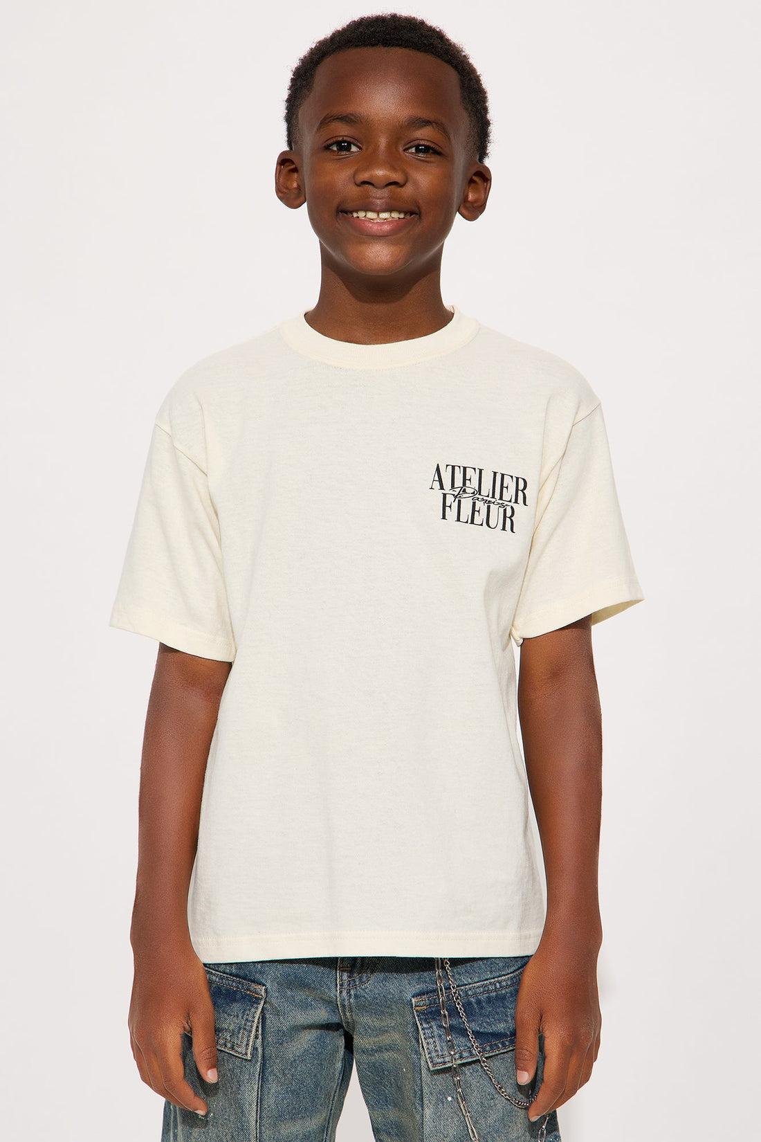 Mini Short Sleeve Atelier Fleur Paris Tshirt - Off White
