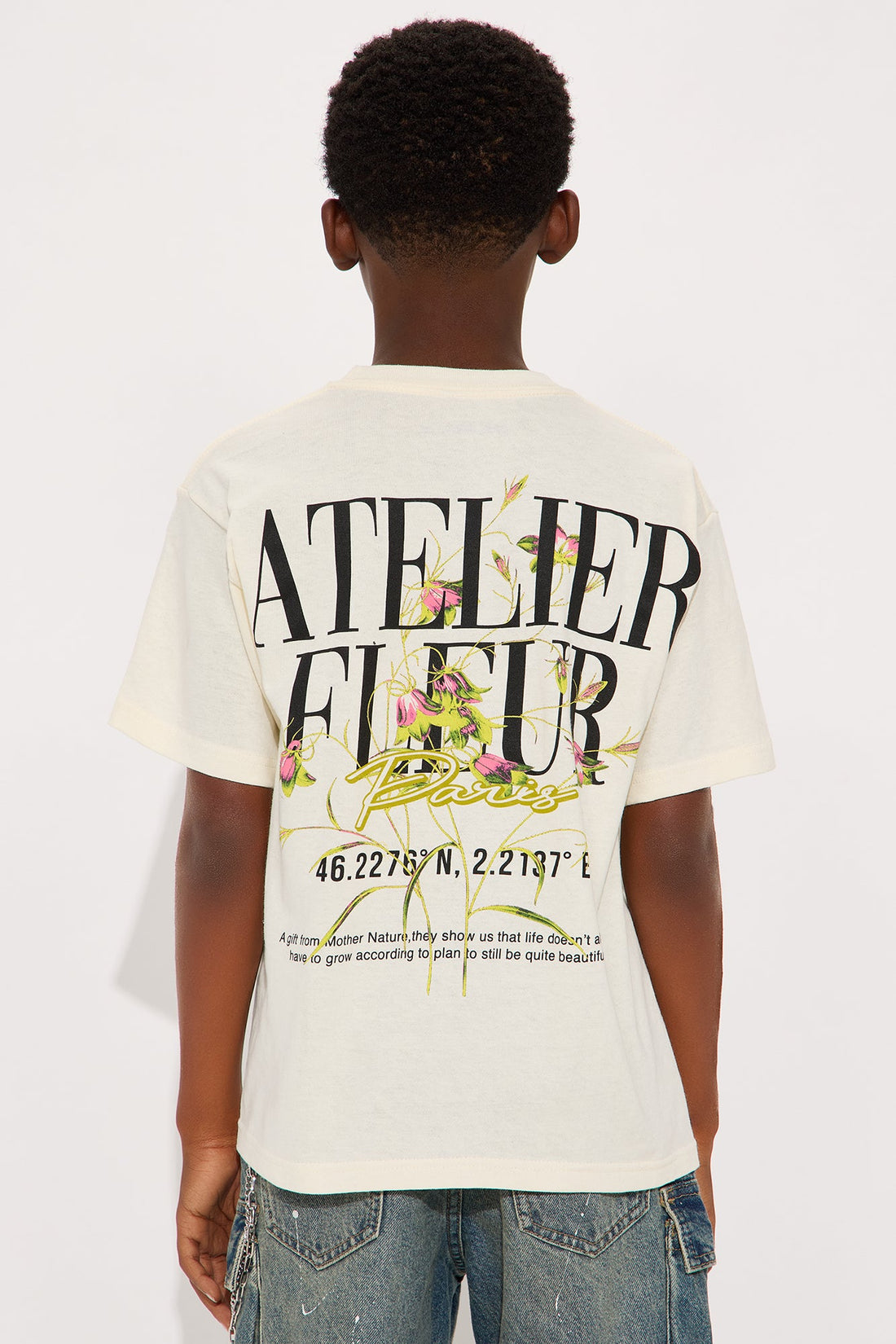Mini Short Sleeve Atelier Fleur Paris Tshirt - Off White