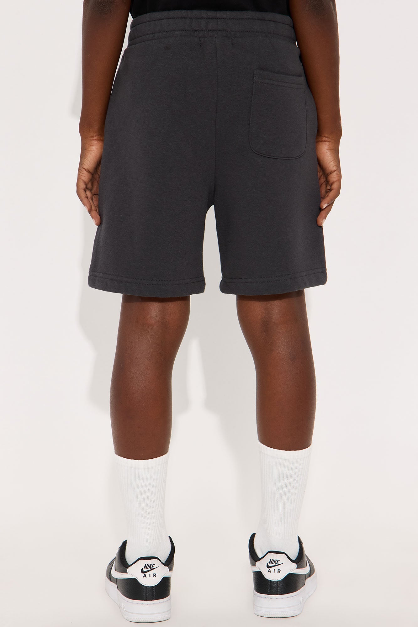 Mini Tyson Relaxed Hit Up Applique Shorts - Charcoal