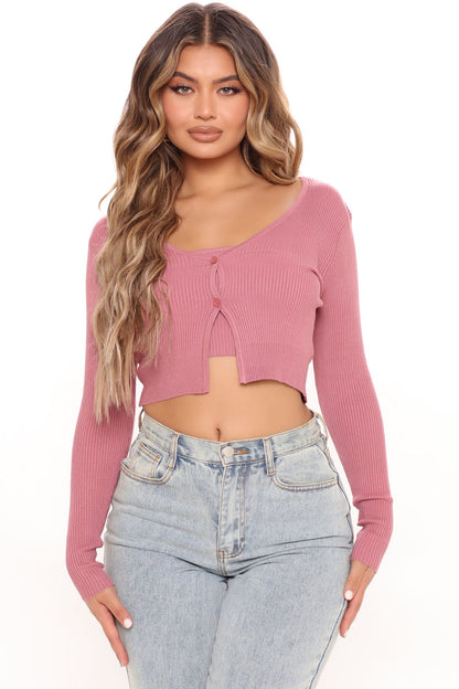 Early Sunsets Sweater Set - Mauve