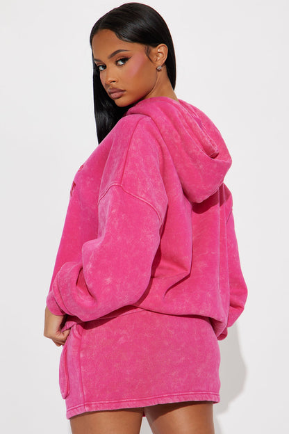 Expensive &amp; Difficult Fleece Skirt Set - Hot Pink