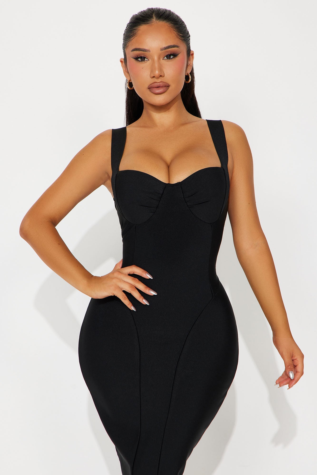 Cierra Bandage Midi Dress - Black