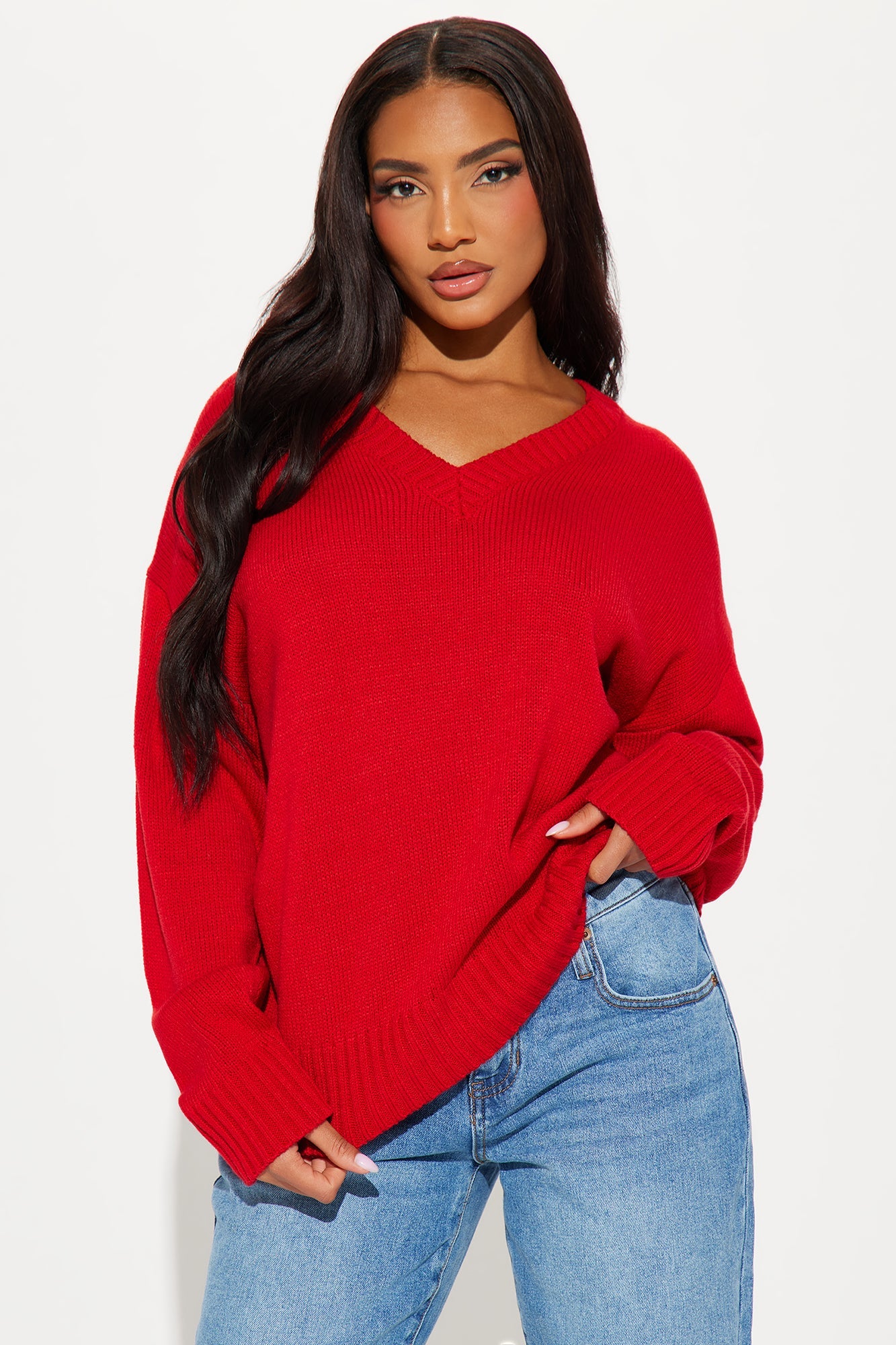 My Favorite Oversized Sweater - Red