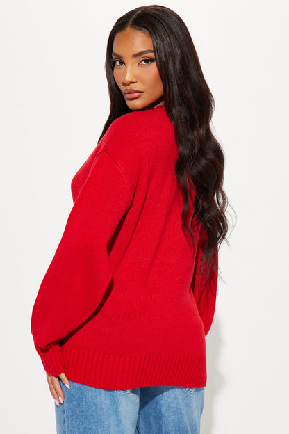 My Favorite Oversized Sweater - Red