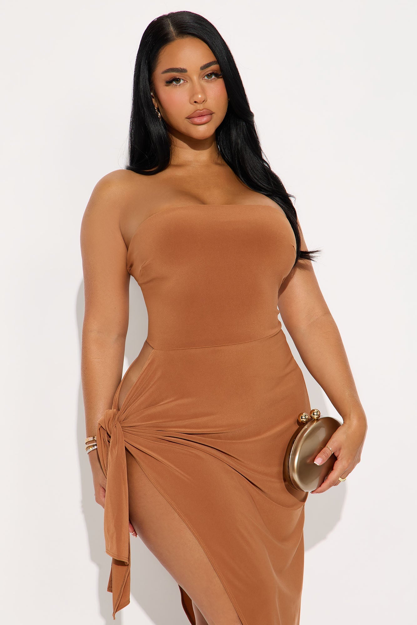 Switch It Up Strapless Maxi Dress - Copper
