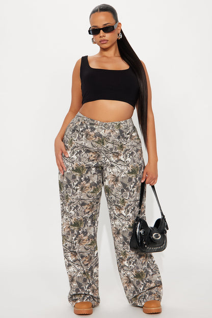 Nowhere To Be Found Camo Wide Leg Pant - Camouflage