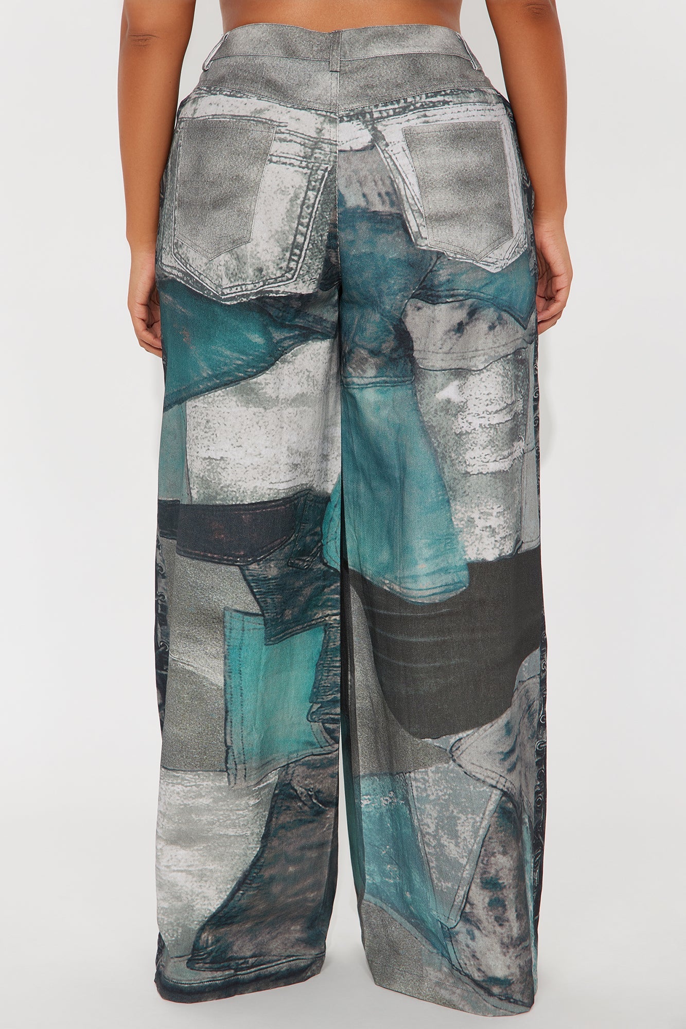 Mixed Emotions Wide Leg Pant - Grey/combo