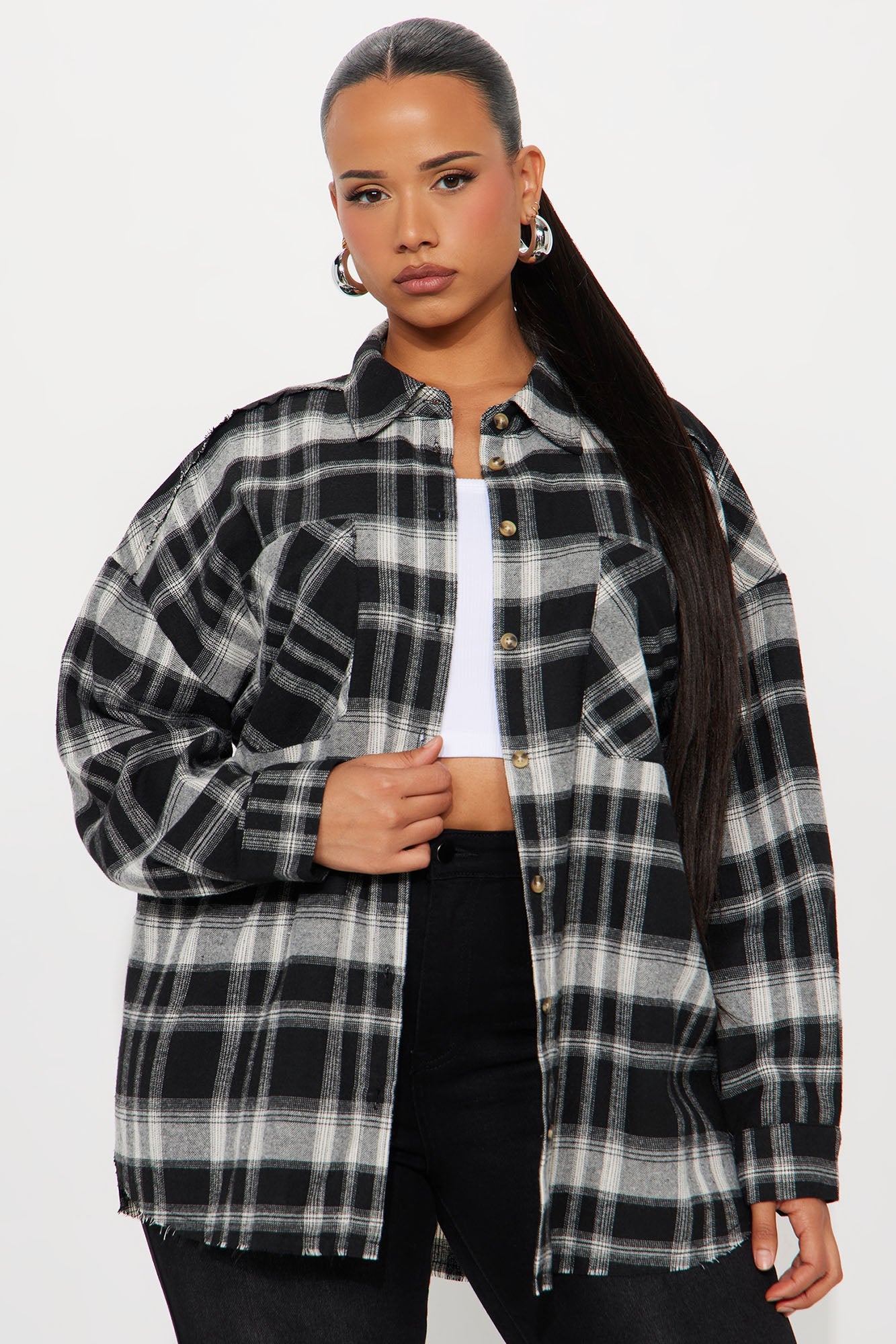 Leilani Plaid Shirt - Black/combo