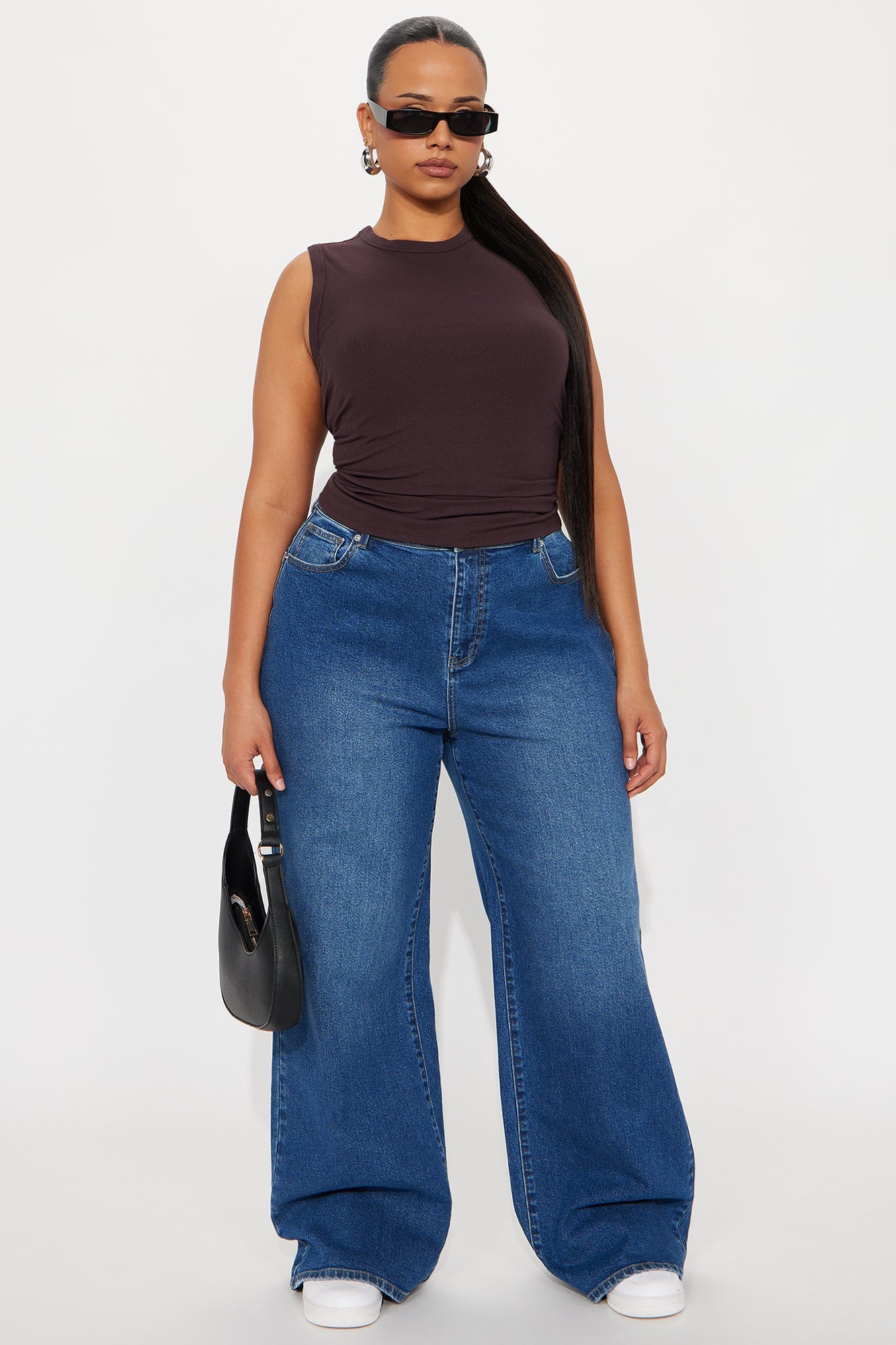 Lily Ribbed Tank - Brown