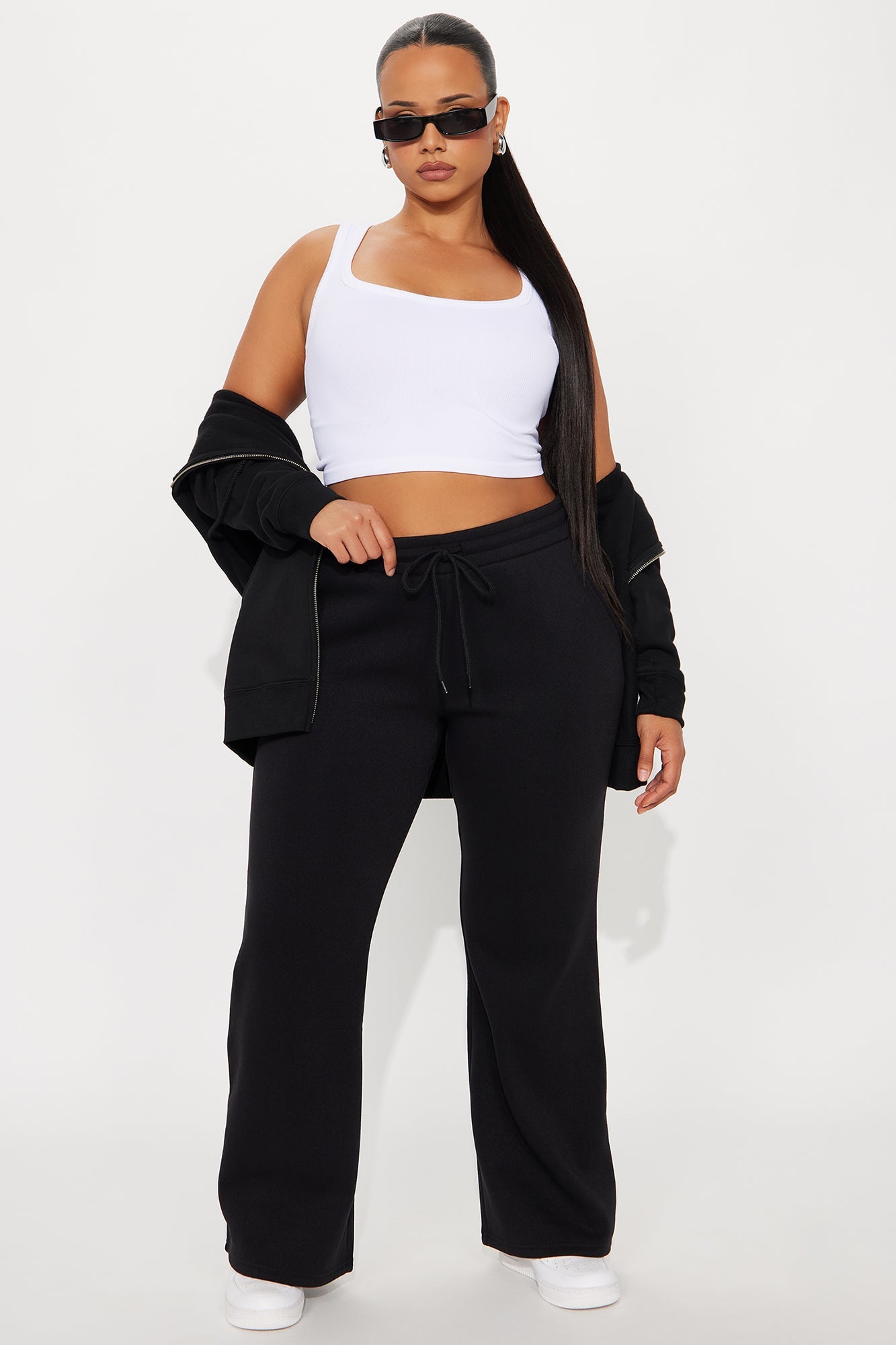 Candice Petite Lounge Flare Pant - Black