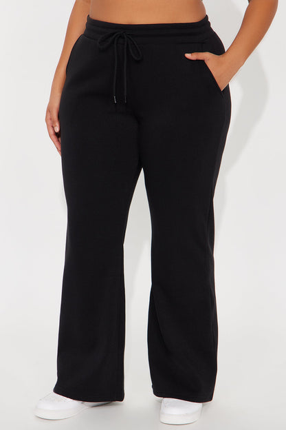 Candice Petite Lounge Flare Pant - Black