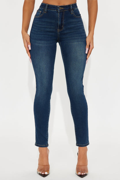 Forever Fitting Mid Rise Skinny Jeans - Dark Wash