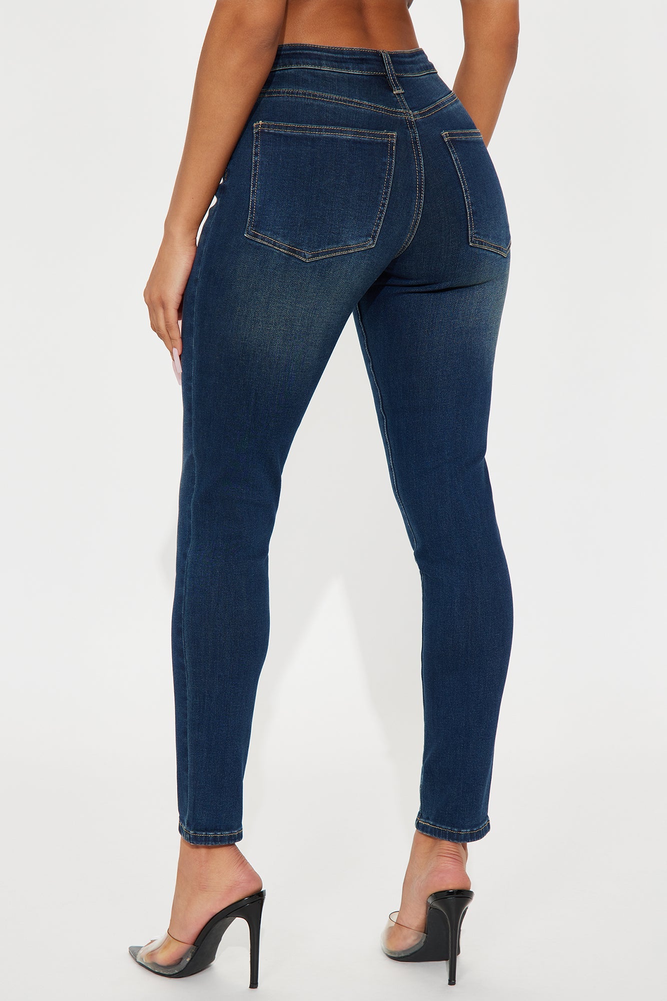 Forever Fitting Mid Rise Skinny Jeans - Dark Wash