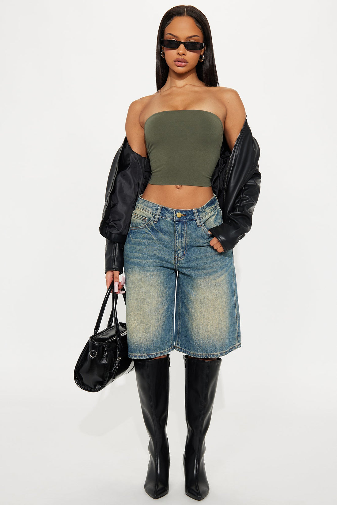 Someone Else Tinted Denim Jorts - Vintage Wash