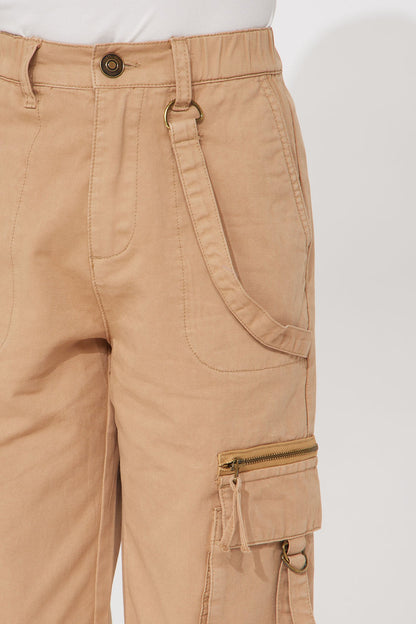 Mini Twill Cargo Pants - Khaki