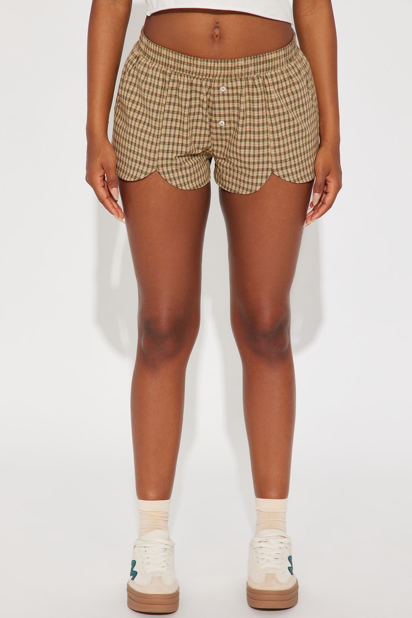 Picnic Talks Plaid Boxer Short - Olive
