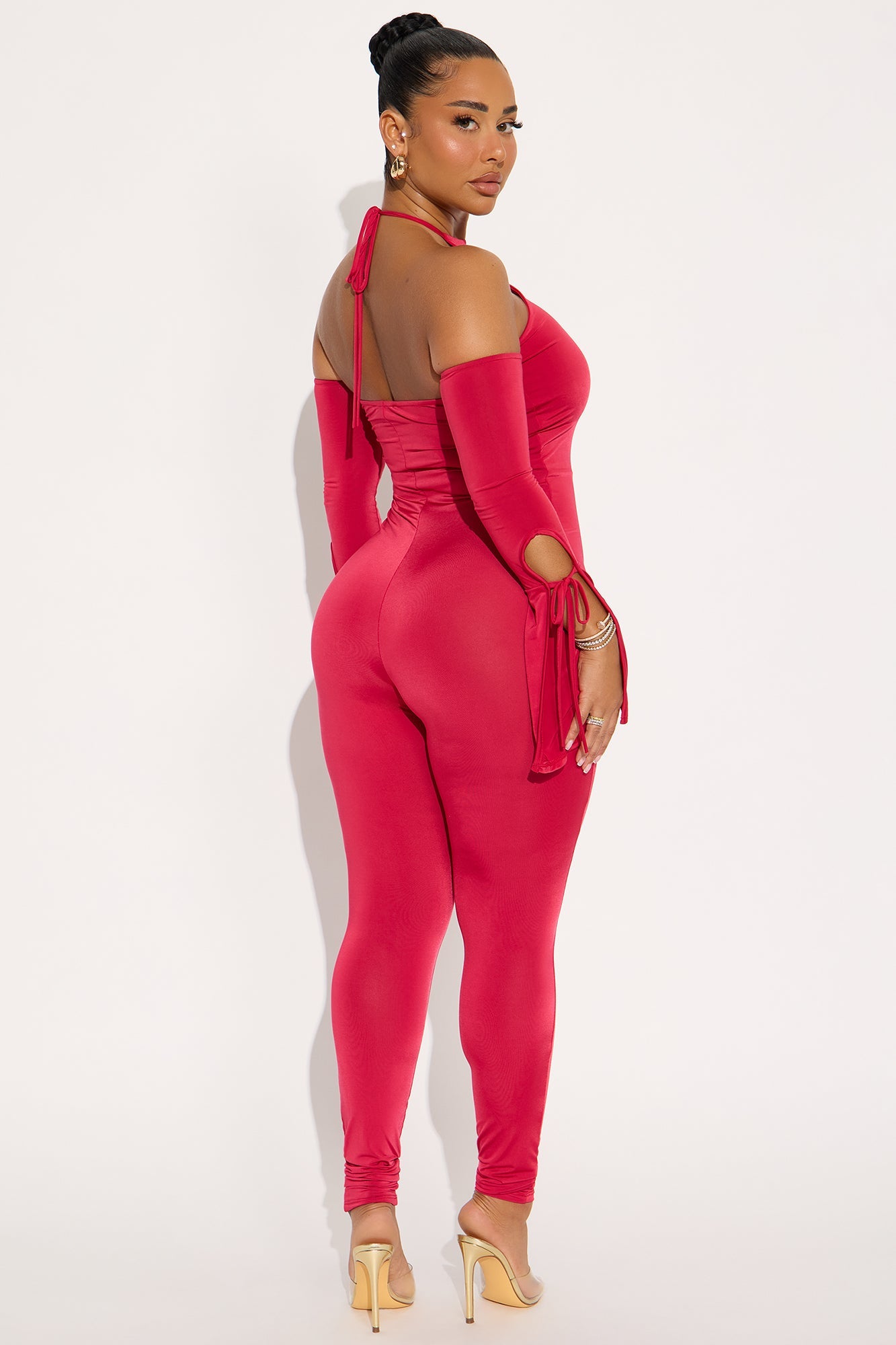 Carla Skinny Leg Jumpsuit - Red