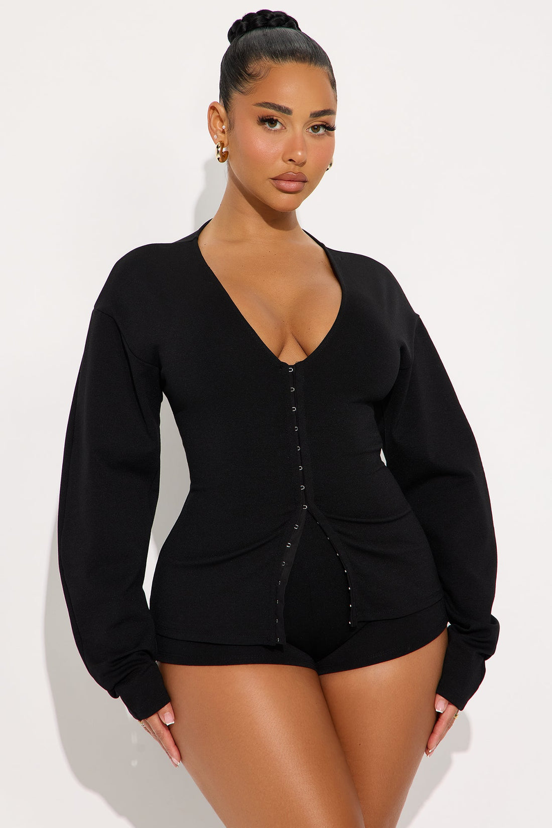 Step It Up Ponte Micro Short Set - Black