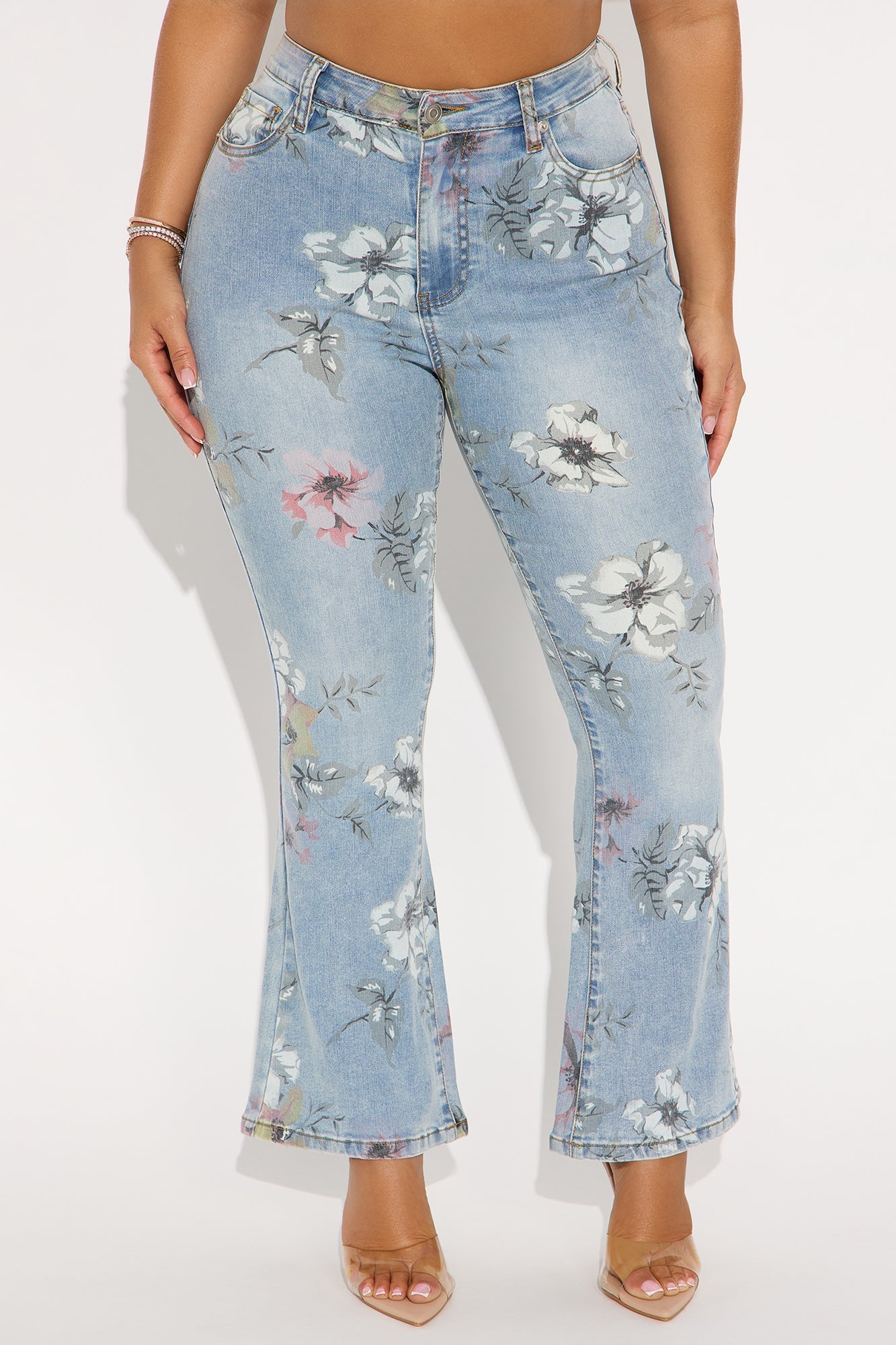Let It Grow High Rise Flare Jeans - Light Wash