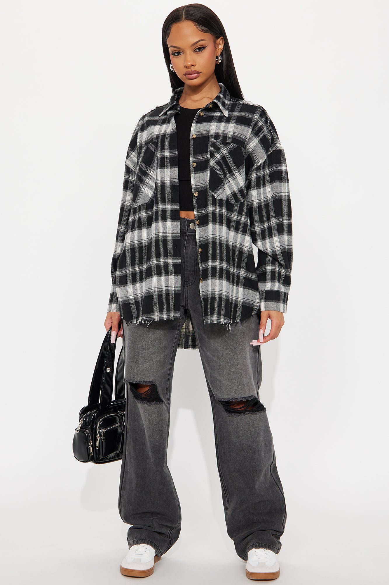 Leilani Plaid Shirt - Black/combo