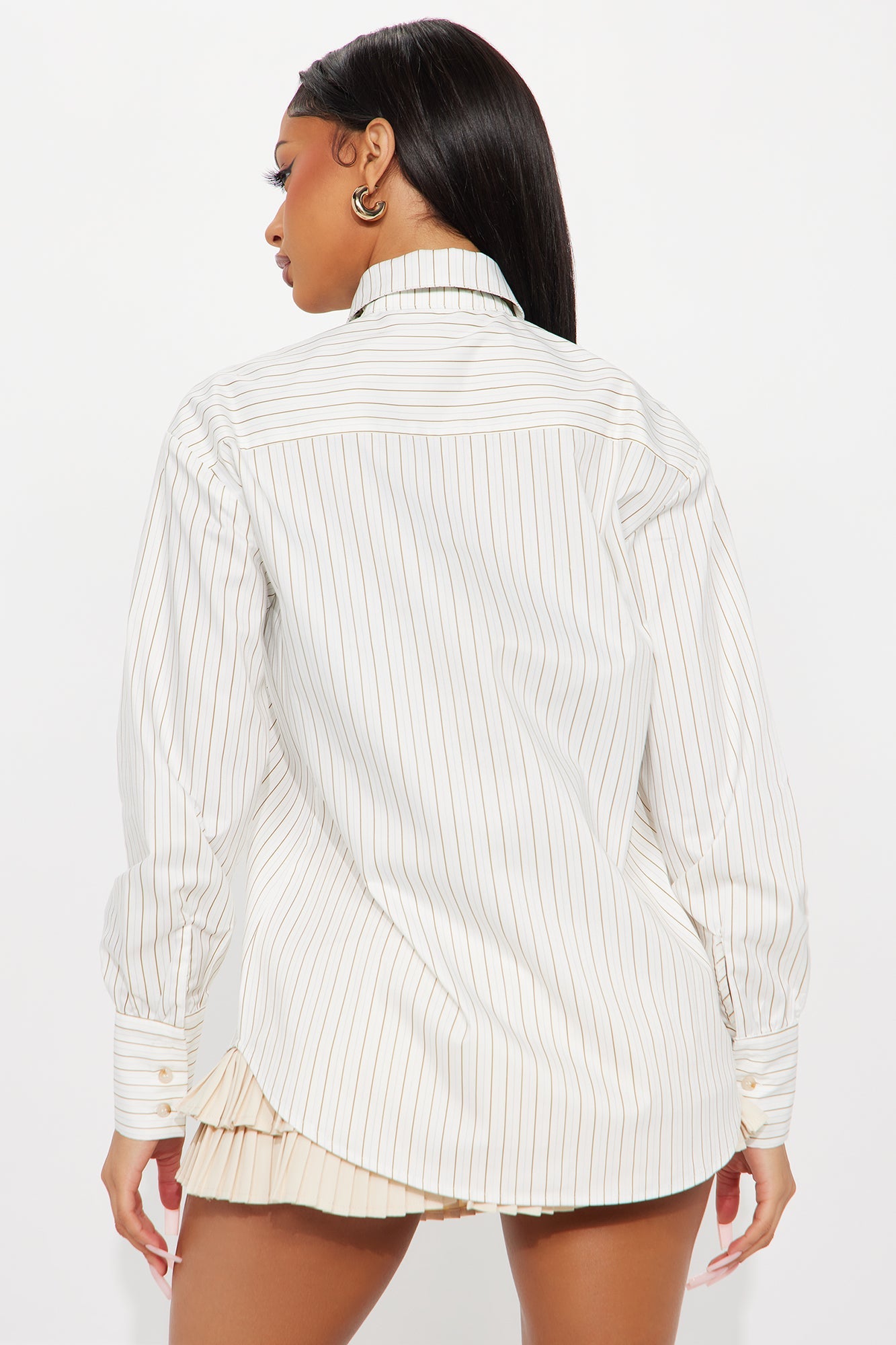 Evelyn Pinstripe Poplin Shirt - White/combo