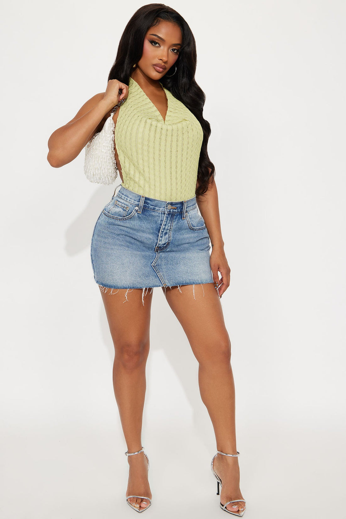 Daisy Cowl Neck Halter Bodysuit - Sage