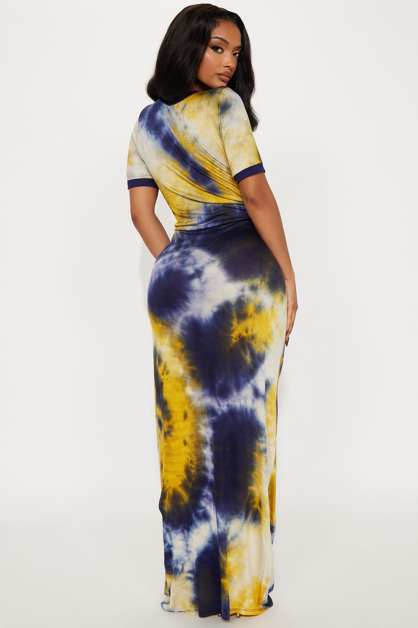 Breezy Tie Dye Maxi Dress - Navy/combo