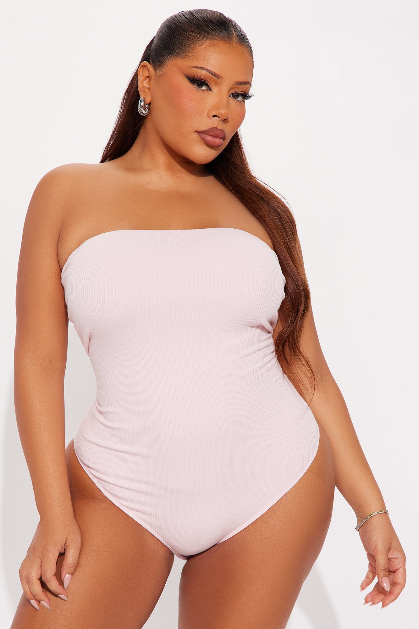 Demi Double Lined Tube Bodysuit - Pink