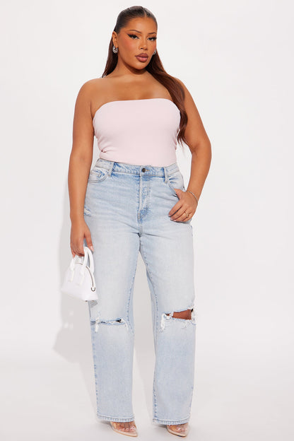 Demi Double Lined Tube Bodysuit - Pink