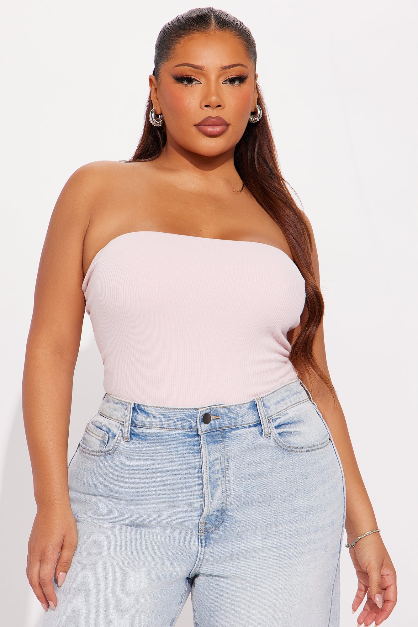 Demi Double Lined Tube Bodysuit - Pink