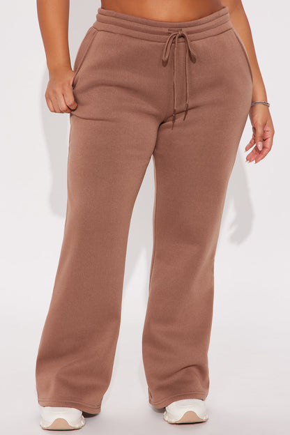 Candice Petite Lounge Flare Pant - Brown