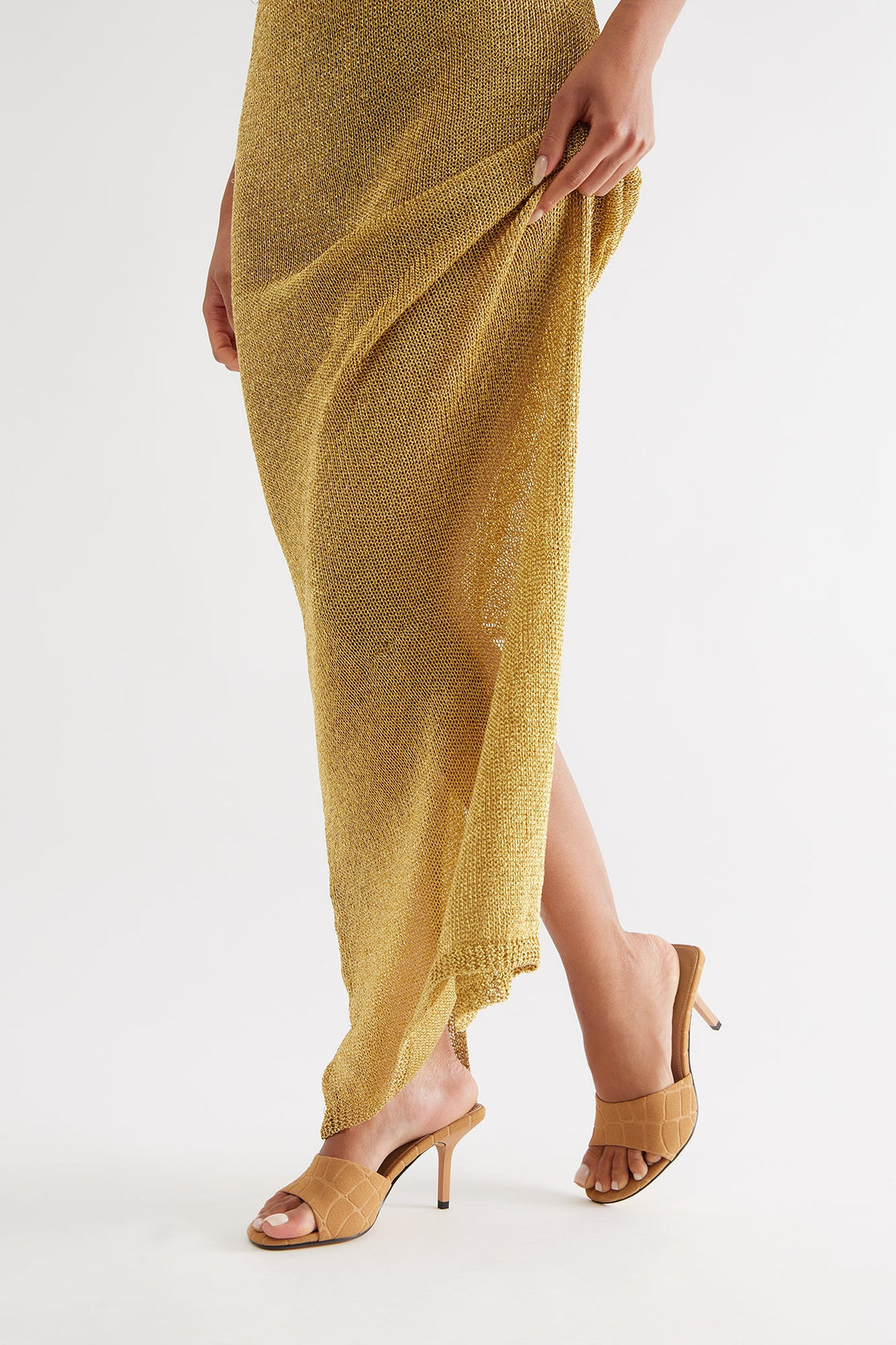 Lolly Faux Fur Stiletto Heels - Chestnut
