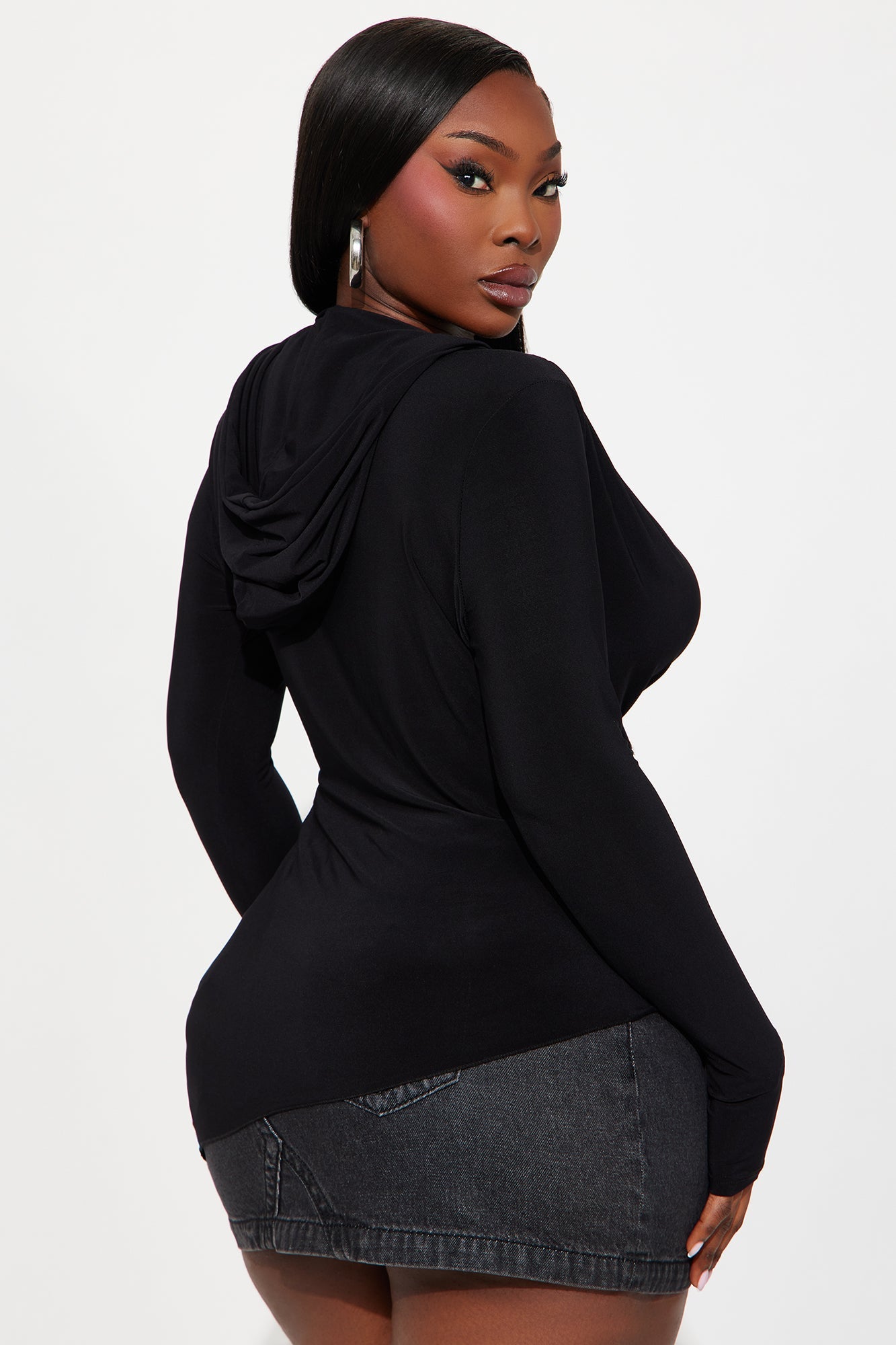 Moxie Asymmetrical Surplice Top - Black