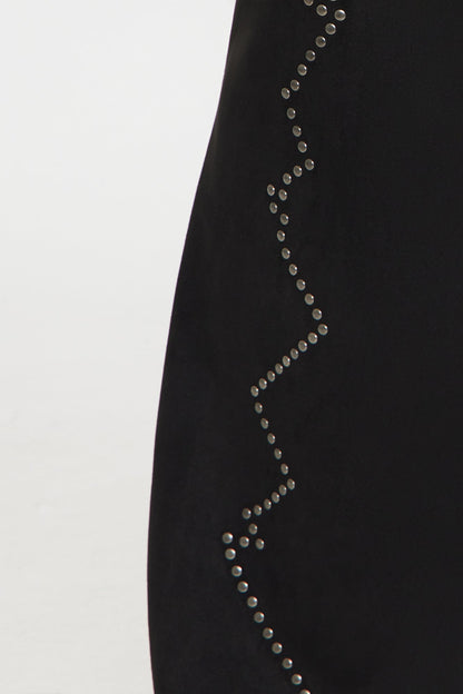 Miranda Faux Suede Flare Pants 33″ - Black